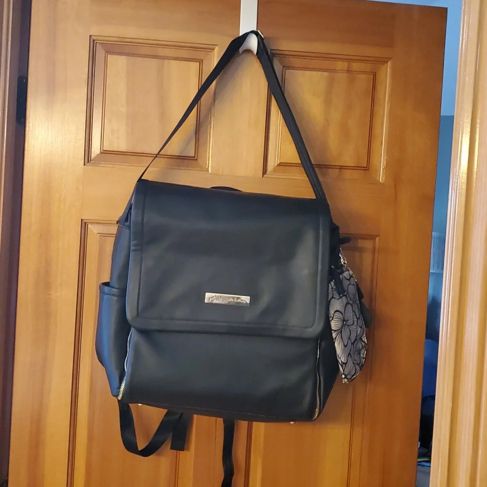 Petunia Pickle Bottom Boxy Backpack In Black‎ Matte Leatherette